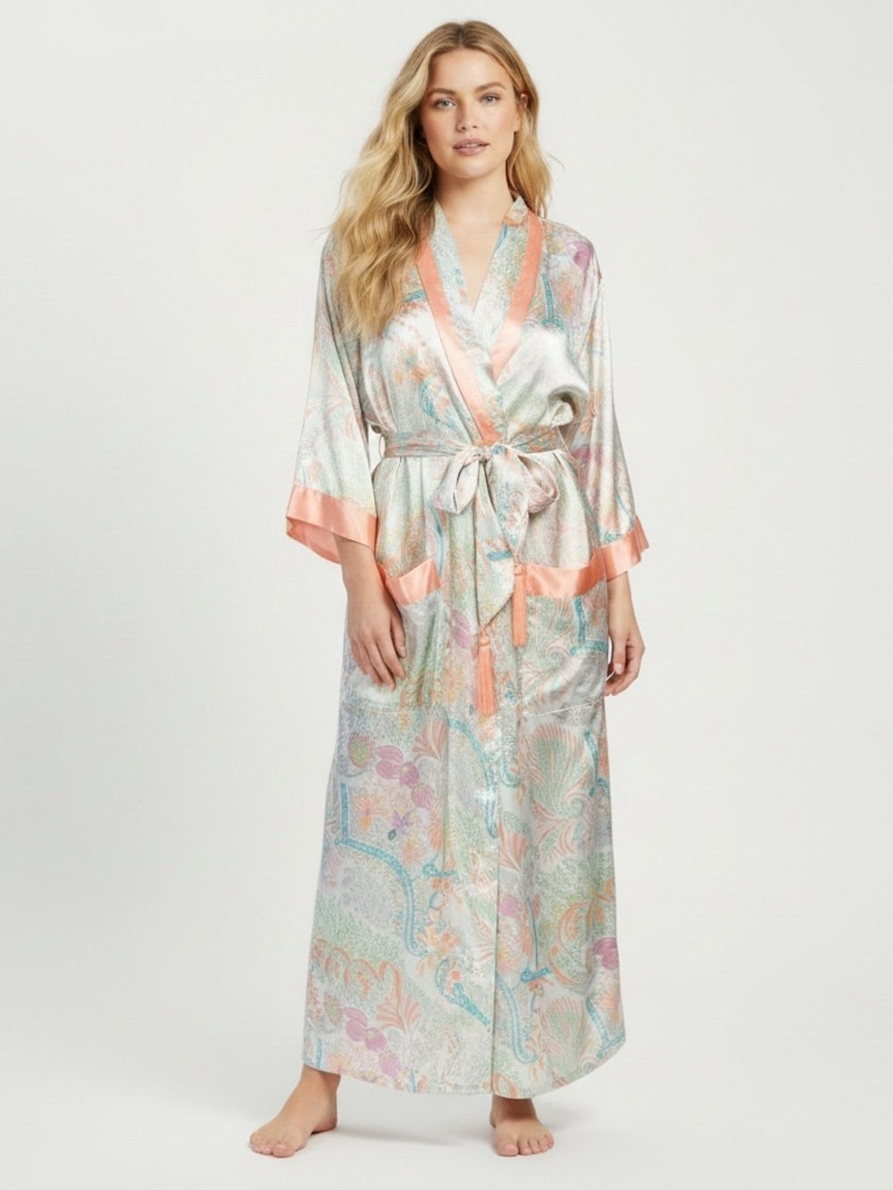 VINTAGE SARAH SPENCER Satin Maxi Bathrobe